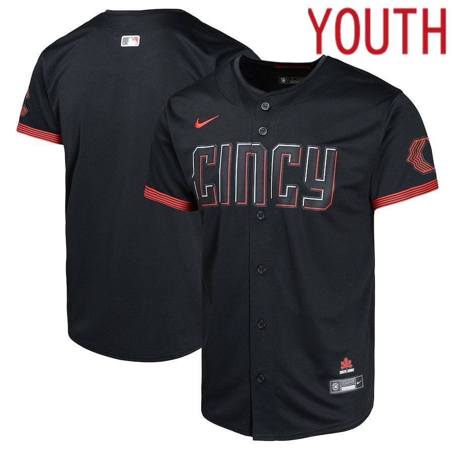 Youth Cincinnati Reds Blank Nike Black City Connect Limited MLB Jersey
